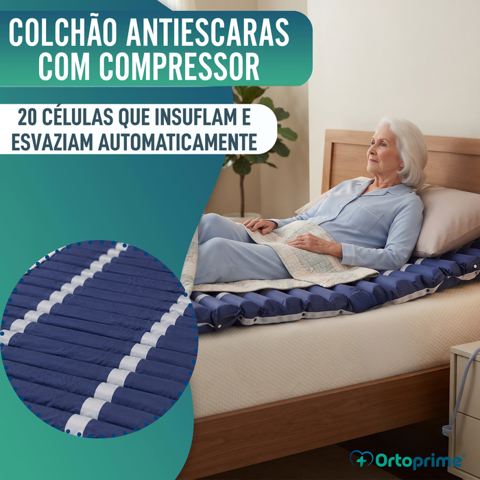 Colchão Anti-escaras com Células Intercambiáveis Compressor PROTECTIVE