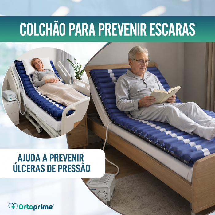 Colchão de Ar Antiescaras com Compressor Silence para Cama