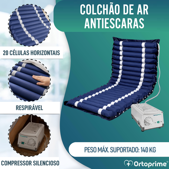 Colchão de Ar Antiescaras com Compressor Silence para Cama