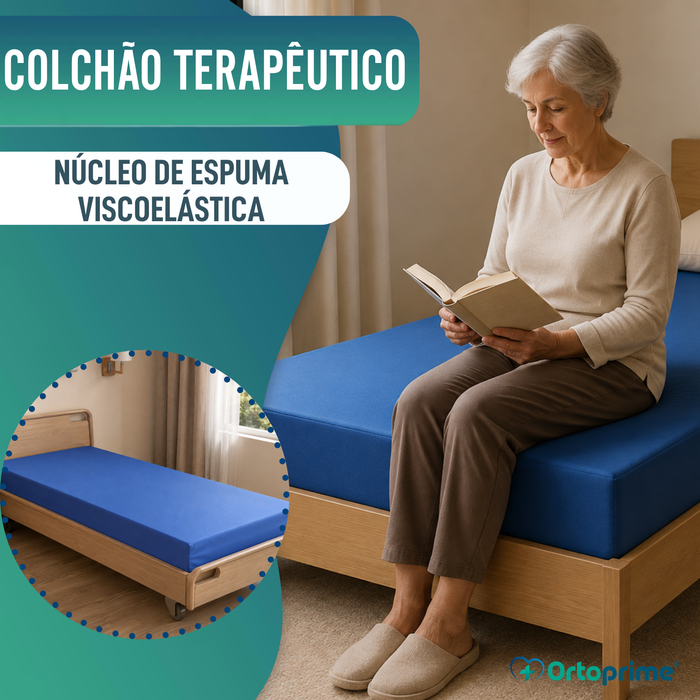 Colchão Viscoelástico Anti-Escaras + Capa - 90 x 190 cm