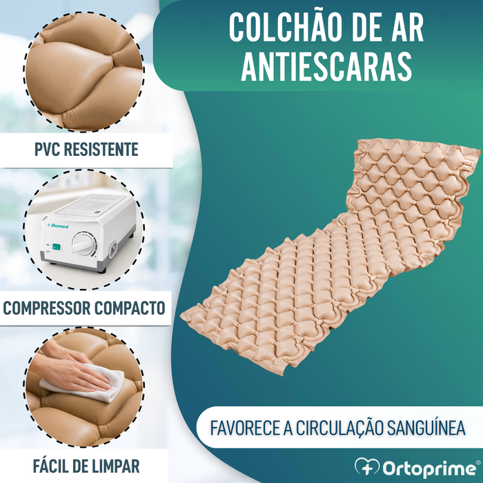 Colchão Antiescaras com Compressor e Células de Ar Alternante