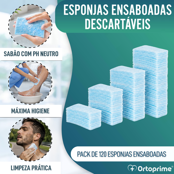 Caixa de Esponjas Descartáveis - 120 Unidades
