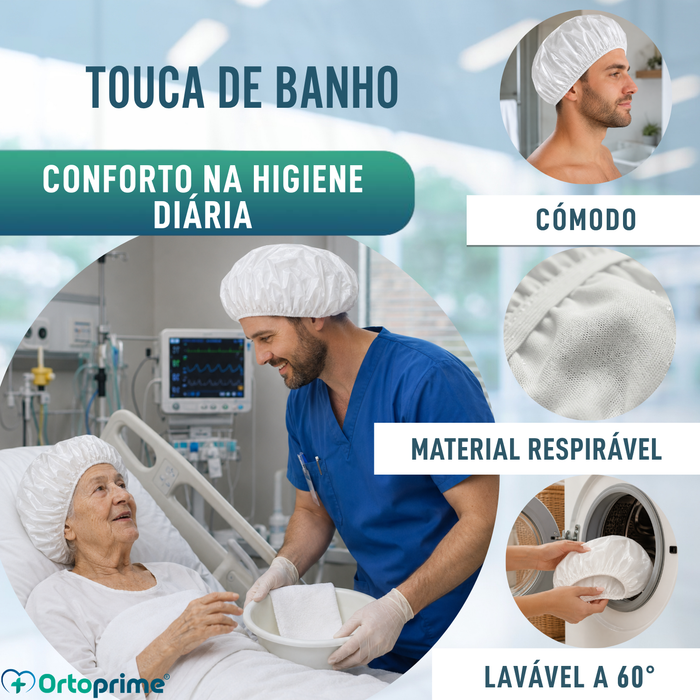 Gorro de Banho Reutilizável Lavável e Respirável | Tamanho Único