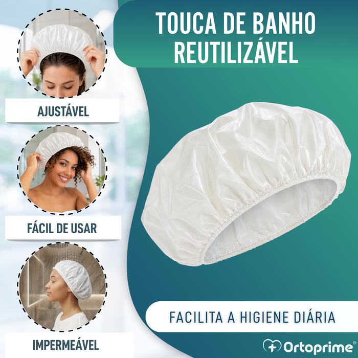 Gorro de Banho Reutilizável Lavável e Respirável | Tamanho Único