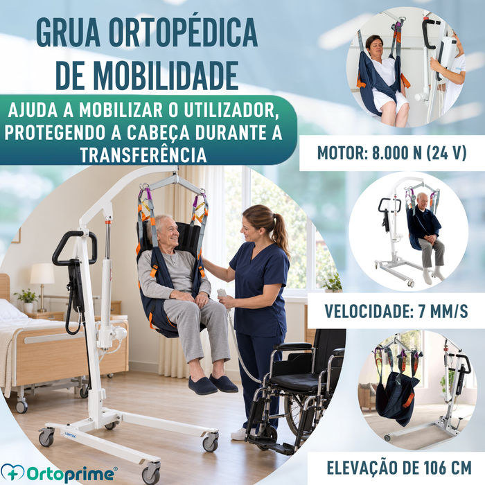 Grua Ortopédica | Arnês com Suporte de Cabeça Incluído