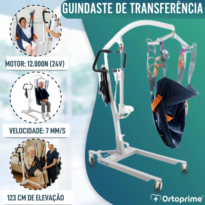 Grúa para Elevar Paciente com Arnês de Ajuste Rápido