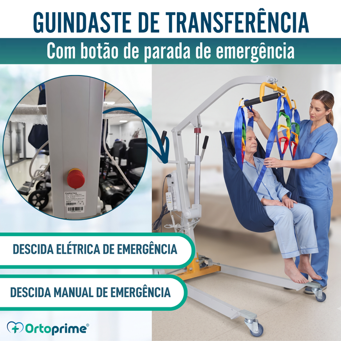 Grua Elétrica de Transferência de Doentes com Arnês Ajustável