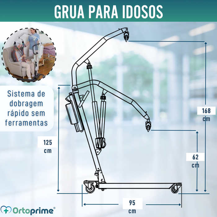 Grua Ortopédica | Arnês com Suporte de Cabeça Incluído