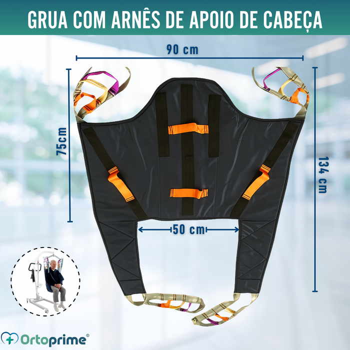 Grua Ortopédica | Arnês com Suporte de Cabeça Incluído
