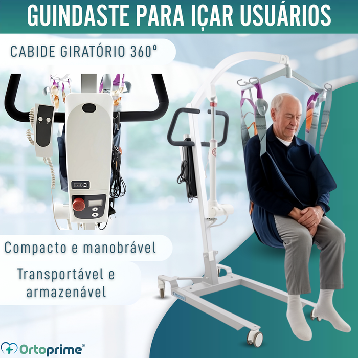 Grua para Pacientes com Arnês de Ajuste Rápido Integrado