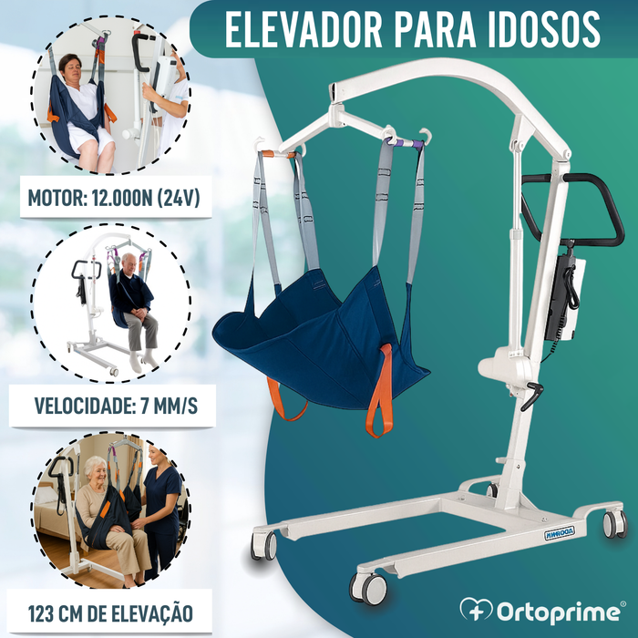 Grua Robusta para Movimentar Pacientes com Arnês em 2 Tamanhos