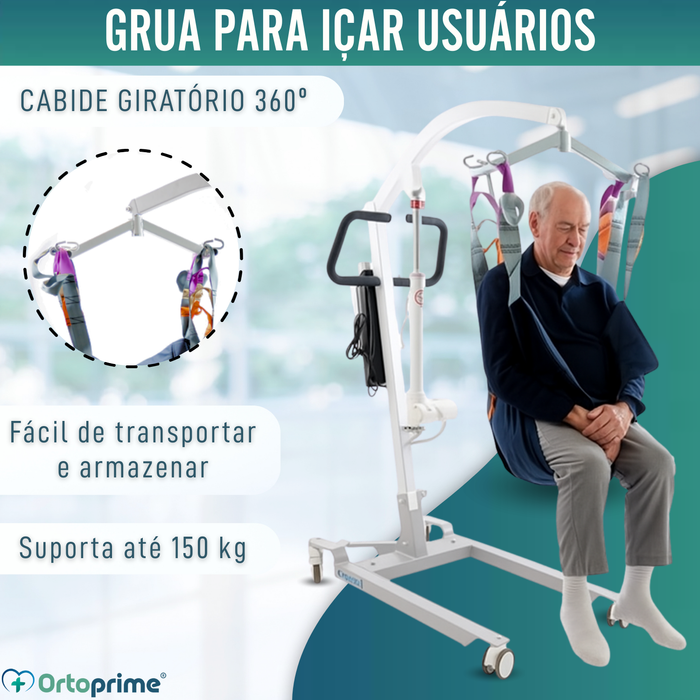 Grua Ortopédica | Arnês com Suporte de Cabeça Incluído