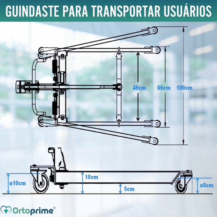 Grúa para Elevar Paciente com Arnês de Ajuste Rápido