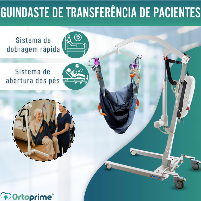 Grua para Pacientes com Arnês de Ajuste Rápido Integrado