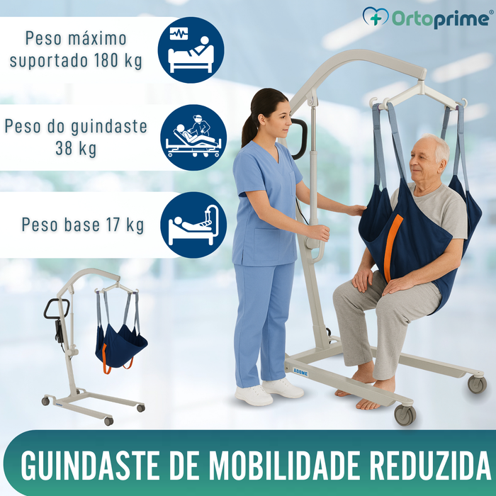 Grua Robusta para Movimentar Pacientes com Arnês em 2 Tamanhos