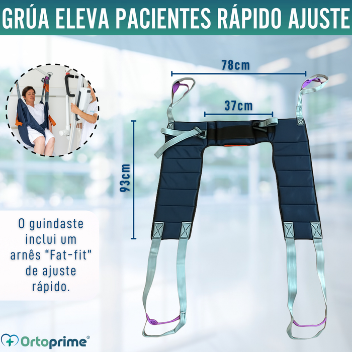 Grua para Pacientes com Arnês de Ajuste Rápido Integrado