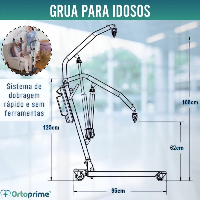 Grua Ortopédica | Arnês com Suporte de Cabeça Incluído