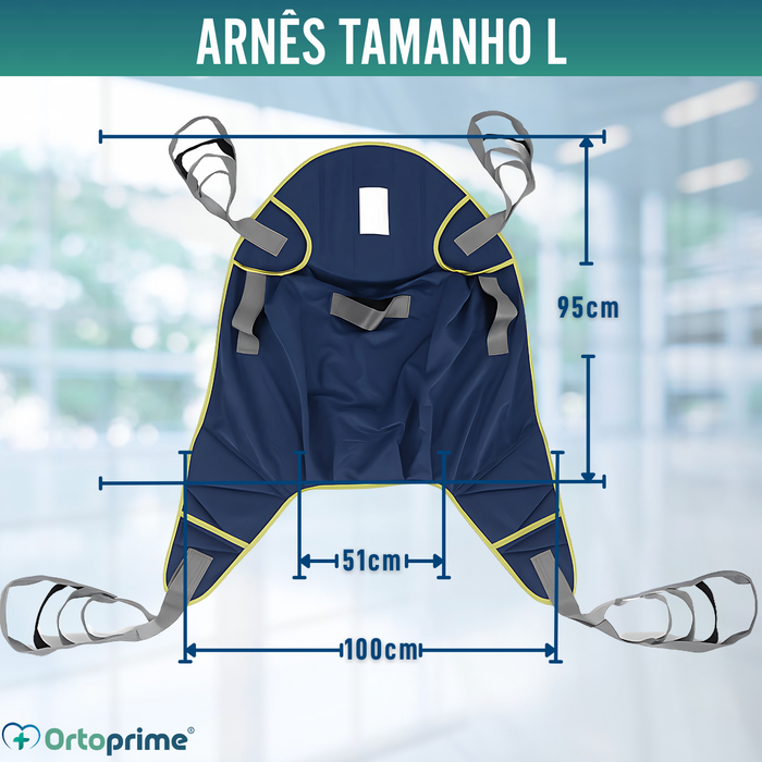 Grua Robusta para Movimentar Pacientes com Arnês em 2 Tamanhos