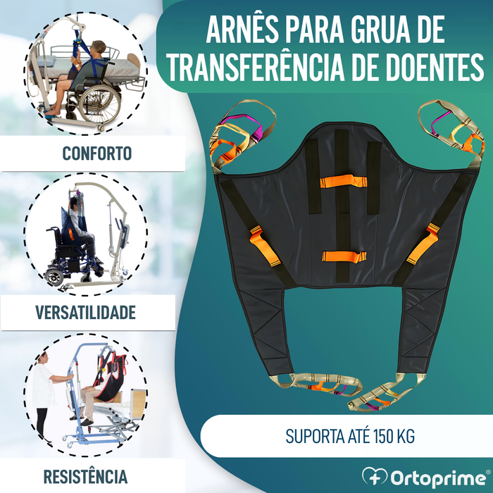 Grua Ortopédica | Arnês com Suporte de Cabeça Incluído