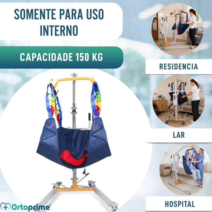 Grua Elétrica de Transferência de Doentes com Arnês Ajustável