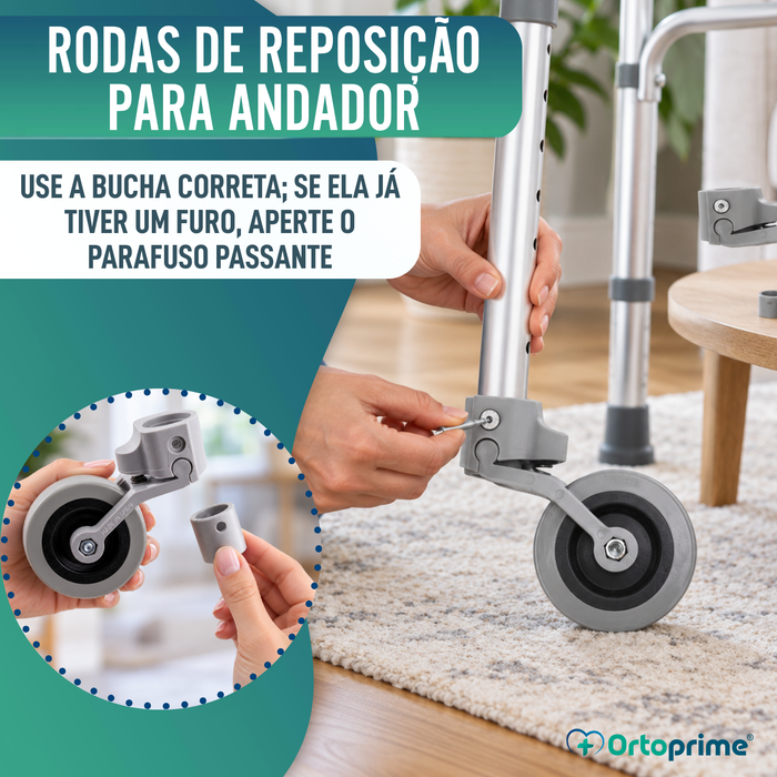 Kit de 2 Rodas para Cadeira de Rodas - 22 e 30 mm