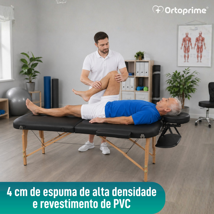 Maca Profissional de Fisioterapia Dobrável em Madeira 3 Secções