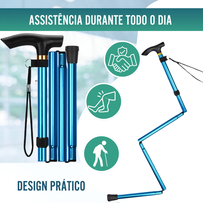 Bengala Dobrável e Extensível para Caminhar | Azul