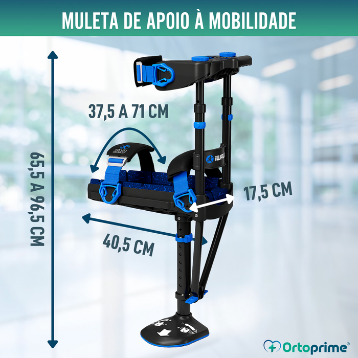 Muleta de Joelho Mãos Livres | Altura Regulável