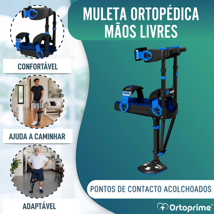 Muleta de Joelho Mãos Livres | Altura Regulável
