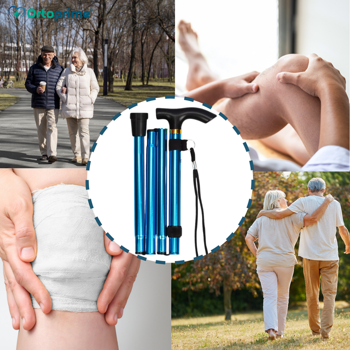 Bengala Dobrável e Extensível para Caminhar | Azul