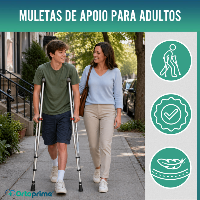 Muletas Axilares de Alumínio Reguláveis | Pack de 2