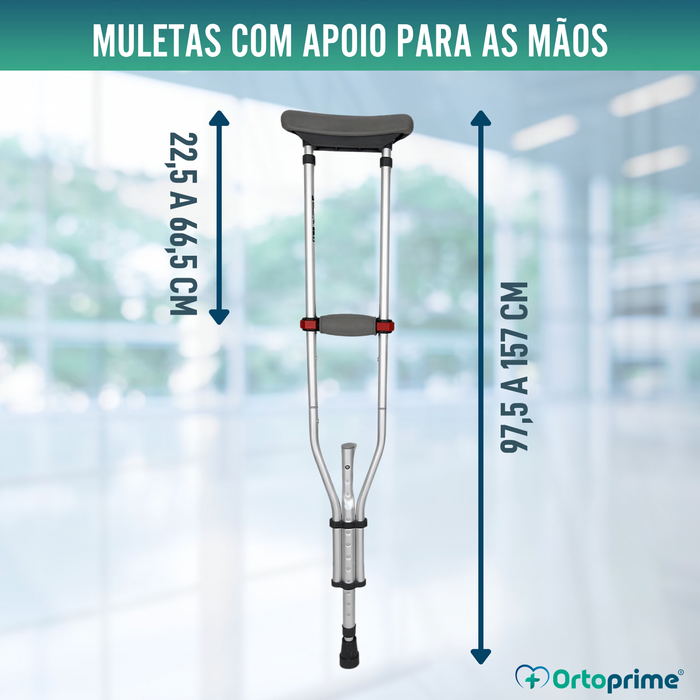 Muletas Axilares de Alumínio Reguláveis | Pack de 2