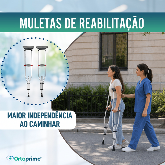 Muletas Axilares de Alumínio Reguláveis | Pack de 2