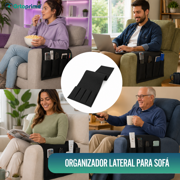 Organizador de Braço de Sofá 5 Bolsos | Antiderrapante