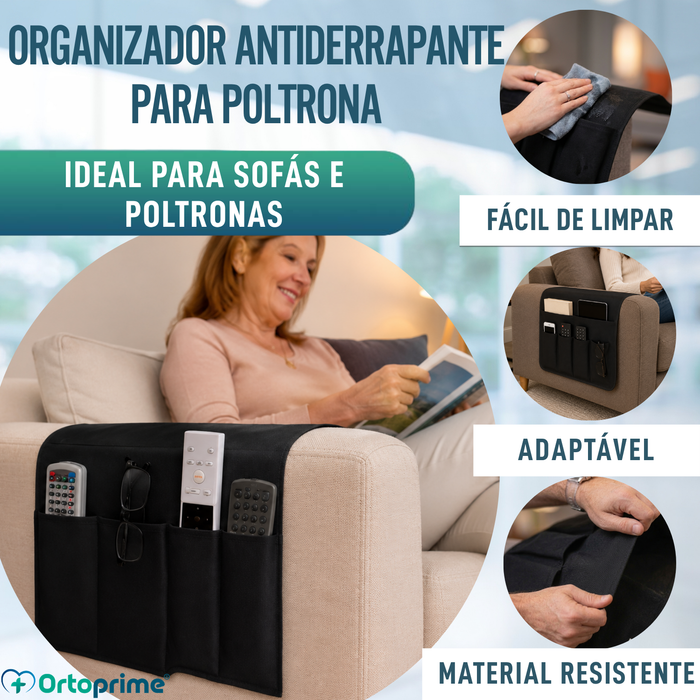 Organizador de Braço de Sofá 5 Bolsos | Antiderrapante
