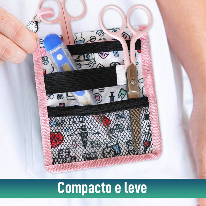 Porta-bolsos de Enfermagem com Vários Compartimentos | Cor Rosa