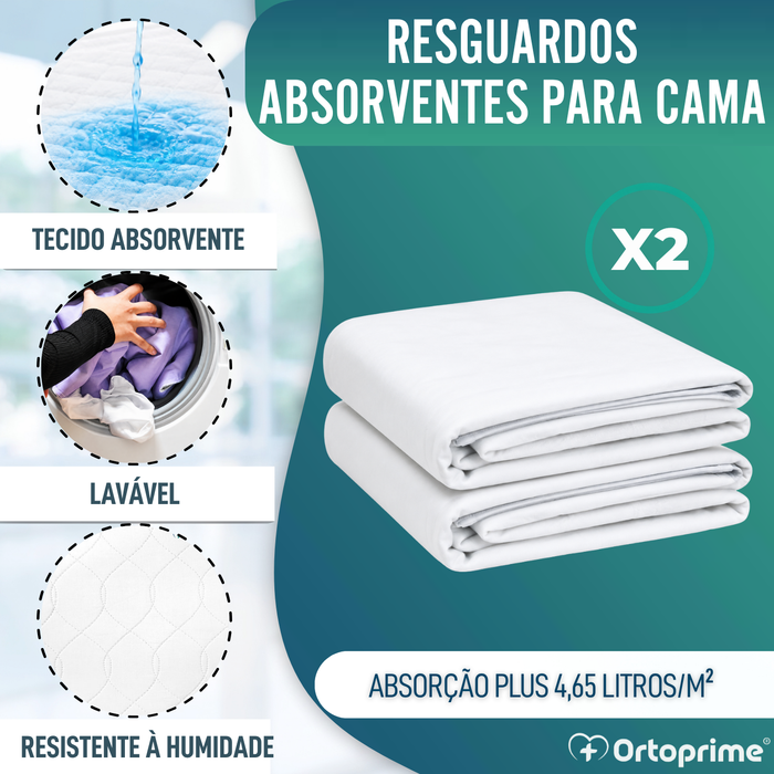 Pacote de 2 Capas Absorventes para a Cama - 4,65 Litros