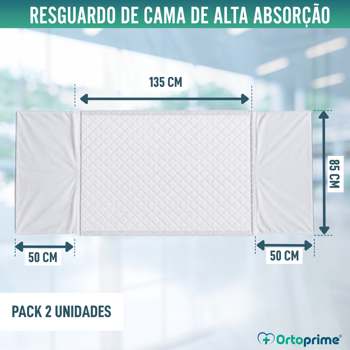 Pacote de 2 Capas Super Absorventes e Reutilizáveis de 135 cm - 4,65 litros/m2