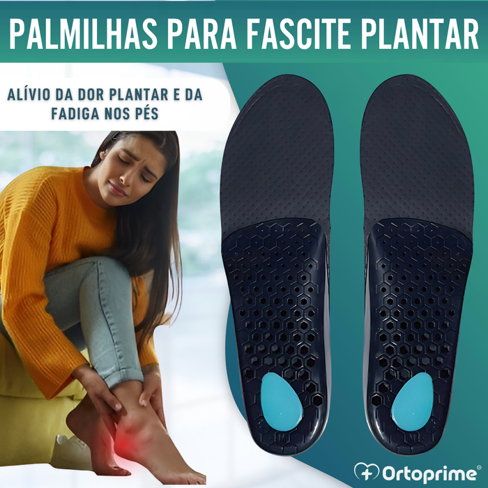 Palmilhas ortopédicas para fascite plantar | 3 tamanhos