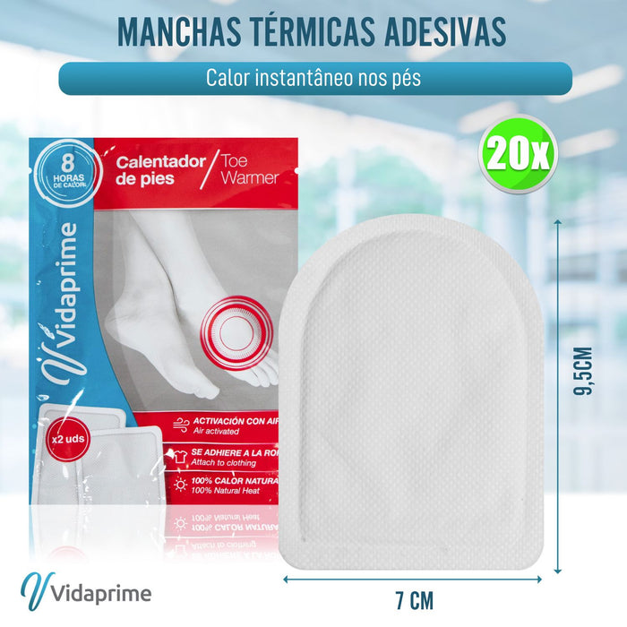 Patches de Calor para Pés Térmicos Instantâneos | Pack x20 Unid.