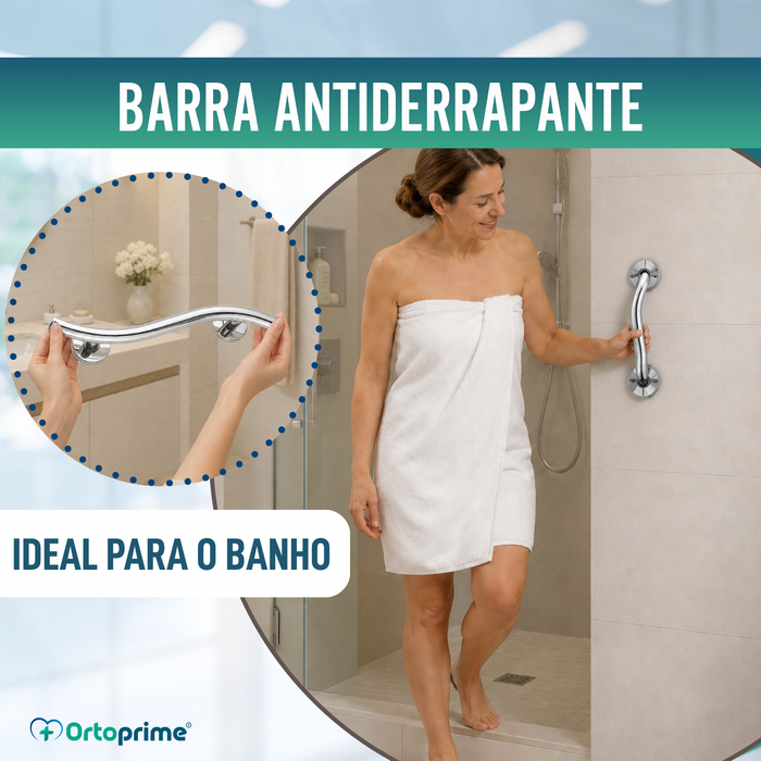 Barra de Apoio para Banho em Aço Inox | 35 cm