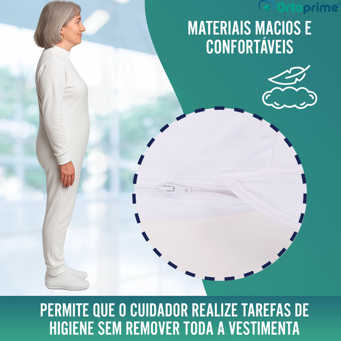 Pijama Anti-Fralda com Fecho - Manga Comprida