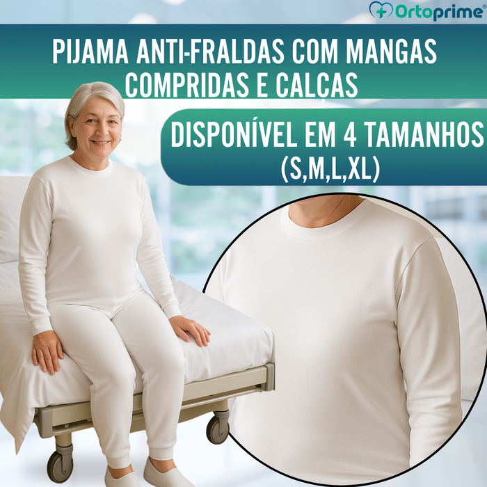 Pijama Anti-Fralda com Fecho - Manga Comprida