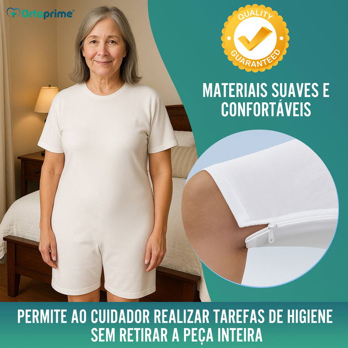 Pijama Anti-Incontinência Manga Curta Unissexo | Adultos