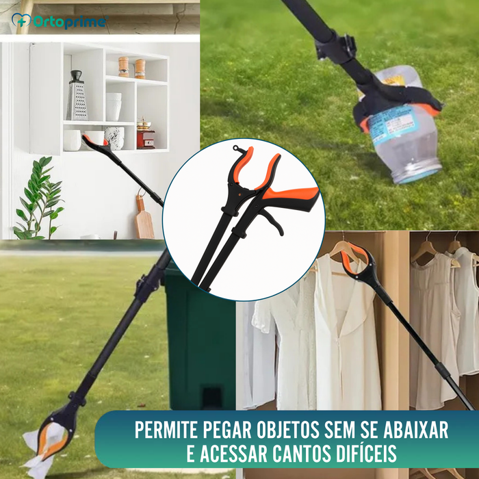 Pinça Recolhe Objetos com Imã e LED | Alcançador Dobrável