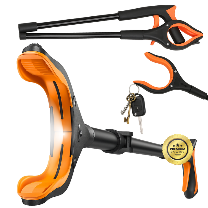 Pinça Recolhe Objetos com Imã e LED | Alcançador Dobrável