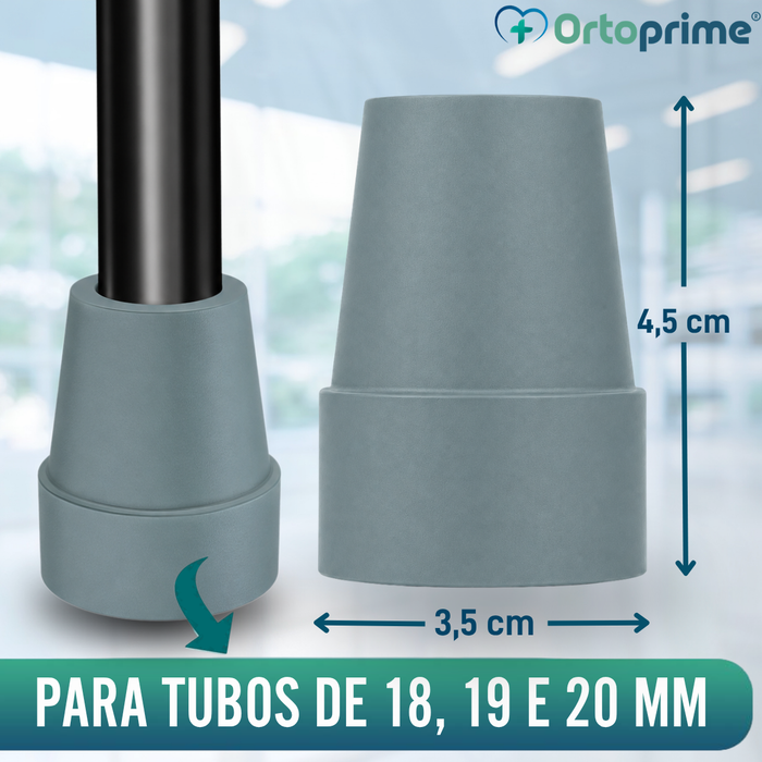 Ponteira Antiderrapante para Bengala e Muleta | 2 Unid