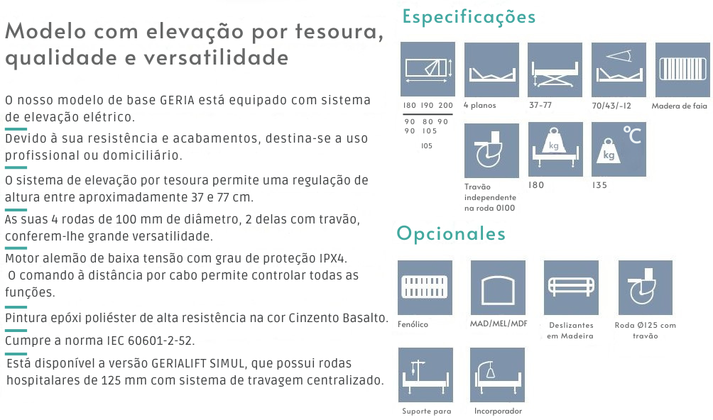 Cama com Elevador Móvel Articulado Elétrico - Pacote Resistance