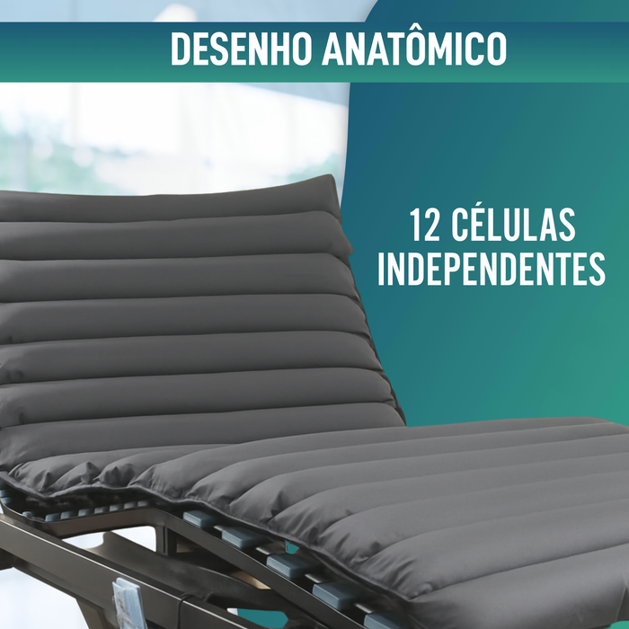 Colchão Antiescaras 90x190x10cm | 12 Células Antiescaras