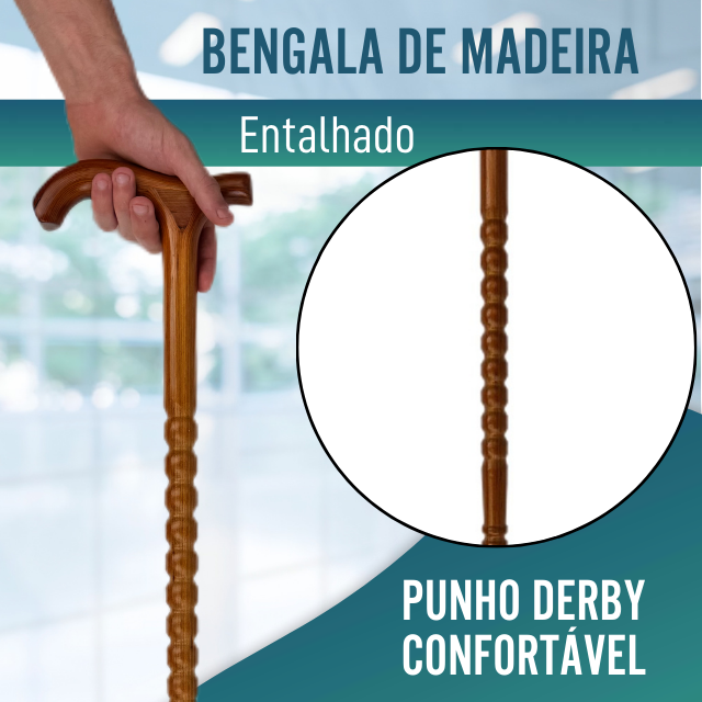 Bengalas de Madeira Ortopédicas Punho Derby | 4 Designs